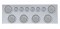 Stainless Steel Rear Center Light Panel W/ Six 7 Led 4" & 9 Led 2" Flat Light W/ Visor - Red Led/Clear Lens