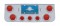 Chrome Rear Center Lt Panel W/ Four 7 Led 4" & Three 13 Led 2 1/2" Flat Lt W/ Bezel - Red Led/Red Lens