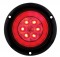 21 Red Led 4" S/T/T & P/T/C "Glo" Light - Flanged - Red Lens