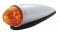 17 Amber Led Round Watermelon Cab Light W/ Chrome Plastic Housing - Dark Amber Lens