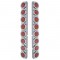 (2/Bulk) Stainless Steel Peterbilt 16 Led Cutout Rear A/C Bracket W/2" 9 Red Led Flat Light & Chrome Pl. Bezel - Red Lens