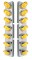 (2/Bulk) Stainless Steel Kenworth 14 Led Cutout Front A/C Bracket W/ 11 Amber Led Medium Watermelon W/ Stainless Steel Visor - Amber Lens