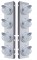 (2/Bulk) Stainless Steel Peterbilt 8 Led Cutout A/C Bracket W/ 17 Amber Led Watermelon W/ Reflector Cab Lt & Cr Visor - Clear Lens