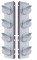 (2/Bulk) Stainless Steel Peterbilt 8 Led Cutout A/C Bracket W/ 17 Amber Led Beehive Cab Light & Cr Visor - Clear Lens