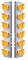 (2/Bulk) Stainless Steel Peterbilt 12 Led Cutout A/C Bracket W/ 17 Amber Led Watermelon Dual Function Cab Lt & Cr Visor - Amber Lens