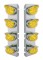 Stainless Steel Peterbilt air Cleaner Kit With Eight 19 Amber Led Watermelon Marker Light With Visor - Amber Lens