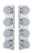Stainless Steel Peterbilt air Cleaner Kit With Eight 19 Amber Led Watermelon Marker Light Without Visor - Clear Lens