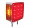 12+3 Amber /12 Red Led Double Stud Square Double Face Turn Signal Light - Driver