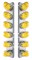 Stainless Steel Peterbilt air Cleaner Kit W/ Twelve 19 Amber Led Beehive Marker Light With Visor - Amber Lens