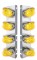 Stainless Steel Peterbilt air Cleaner Kit W/ Eight 19 Amber Led Beehive Marker Light With Visor - Amber Lens