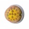 17 Amber Led Clear Reflector Cab Light Flush Mount Kit W/ Mounting Base - Amber Lens
