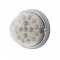 17 Red Led Clear Reflector Cab Light Flush Mount Kit W/ Mounting Base - Clear Lens