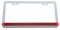 Chrome License Plate W/ 19 Red Led 12" Reflector Light Bar - Red Lens