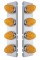 Stainless Steel Peterbilt air Cleaner Kit W/ Eight 19 Amber Led Watermelon Marker Light - Amber Lens