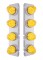 Stainless Steel Peterbilt air Cleaner Kit W/ Eight 19 Amber Led Reflector Marker Light - Amber Lens