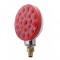 Chrome Signal Face 21 Red Led Auxiliary Signal Light - Red Bubble Lens