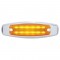 12 Amber Led Peterbilt Rectangular Clearance/Marker Light W/ Stainless Steel Bezel - Amber Lens