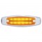 12 Amber Led Peterbilt Rectangular Clearance/Marker Light W/ Stainless Steel Bezel - Amber Lens