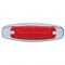 12 Red Led Peterbilt Clearance/Marker Light W/ Chrome Steel Bezel - Red Lens