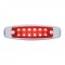 12 Red Led Peterbilt Clearance/Marker Light W/ Chrome Steel Bezel - Red Lens