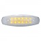 12 Amber Led Peterbilt Clearance/Marker Light W/ Chrome Steel Bezel - Clear Lens