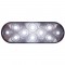 10 White Led Oval Utility/Auxiliary Light - Clear Lens