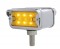 6 Amber/6 Red Led T-Mount Dual Function Double Face Lt W/ Horizontal Visor Bezel - Amber/Red Lens