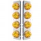 Stainless Steel Peterbilt A/C Light Bracket W/ Four 17 Amber Led Watermelon Reflector Light - Amber Lens