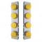 Stainless Steel Peterbilt a/C Lt Bracket W/ Four 17 Amber Led Dual Function Clear Reflector Lt - Amber Lens