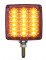 18 Amber/Red Led Square Double Face Single Stud Reflector Light - Driver Side, Clear Lens