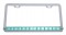 Chrome License Frame W/ 14 Green Led 12" Light Bar - Clear Lens