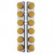 (2/Bulk) Stainless Steel Peterbilt a/C Light Bracket W/ Six 17 Amber Led 2 Function Watermelon Aux./Cab Lt - Amber Lens