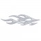 Chrome Plastic Flame Accent - Face Right