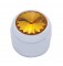 Chrome Plastic Delphi Radio Knob W/ Diamond - Amber