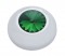 (2/Card) Chrome Plastic 2006+ Peterbilt Knob Cover W/ Diamond - Green