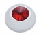 (2/Card) Chrome Plastic 2006+ Peterbilt Knob Cover W/ Diamond - Red