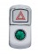 Chrome Plastic "Hazard" Rocker Switch Cover W/ Diamond - Green