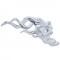 Chrome Plastic Flaming Skull Accent - Facing Right