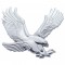 Chrome Plastic Flying Eagle Accent - Facing Right