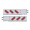 (2/Bulk) Stainless Steel Rear Light Bar With Six 12 Red Led Oval Red Lens Light With Visor - 2 1/2" Bolt Pattern
