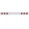 Stainless Steel 1 Piece Rear Light Bar W/ Six 12 Red Led 4" Reflector Light W/ Visor - Red Lens