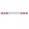 Stainless Steel 1 Piece Rear Light Bar W/ 6 Straight 60 Red Led Oval Light W/ Visor - Red Lens
