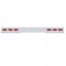 Stainless Steel 1 Piece Rear Light Bar W/ 6 Straight 12 Red Led Oval Reflector Light W/ Visor - Red Lens