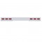 Stainless Steel 1 Piece Rear Light Bar W/ 6 Straight 10 Red Led Oval Light W/ Visor - Red Lens