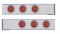 (2/Bulk) Chrome 2 Pcs. Rear Light Bar W/ Six 12 Led 4" Red Lens Reflector Light W/ Visor - 4 Hole Flange Mount