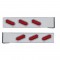 (2/Bulk) Chrome 2 Pcs. Rear Light Bar W/ 6 Slanted 10 Led Oval Red Lens Light W/ Visor - 4 Hole Flange Mount