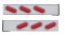 (2/Bulk) Stainless Steel 2 Pcs. Rear Light Bar W/ 6 Slanted 60 Led Oval Red Lens Light W/ Visor - 4 Hole Flange Mount