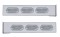 (2/Bulk) Stainless Steel 2 Pcs. Rear Lt Bar W/ 6 Straight 12 Led Oval Clear Lens Reflector Lt W/ Visor - 4 Hole Flange Mount