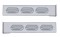 (2/Bulk) Stainless Steel Rear Light Bar W/ Six 10 Red Led Oval Reflector Light W/ Visor - Clear Lens