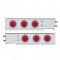 (2/Bulk) Stainless Steel Spring Loaded Rear Light Bar W/ Six 10 Red Led 4" Red Lens Light W/ Visor - 2 1/2" Bolt Pattern